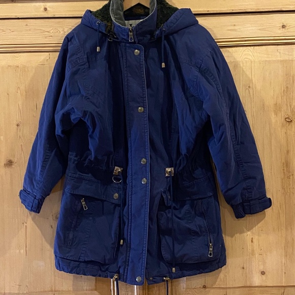 Vintage Jackets & Blazers - Vintage J.L.C Navy Blue Barn Coat